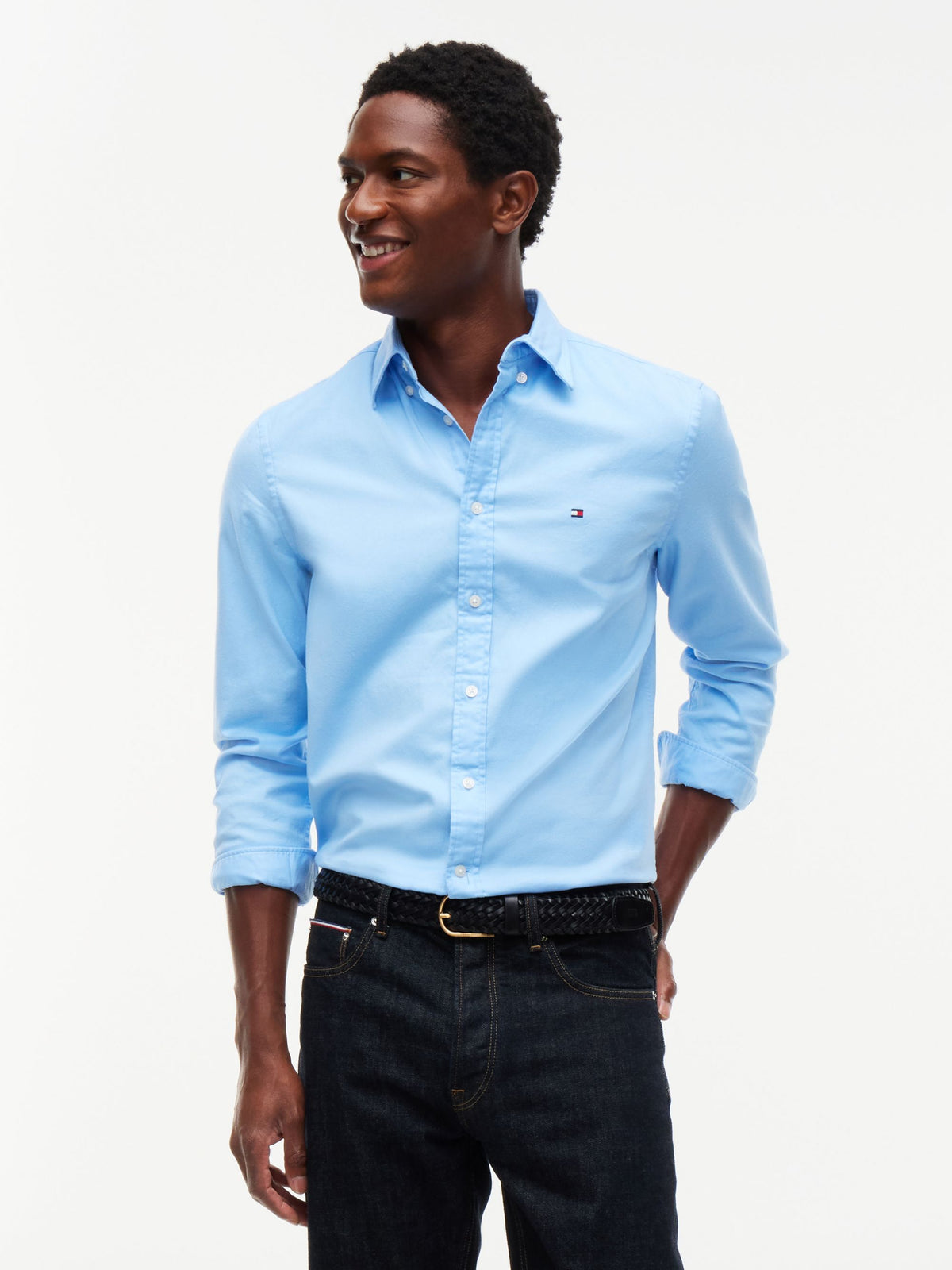 Tommy Hilfiger Flex Flannel Shirt - Vessel Blue MW0MW40469_C1Z_alternate1_ay
