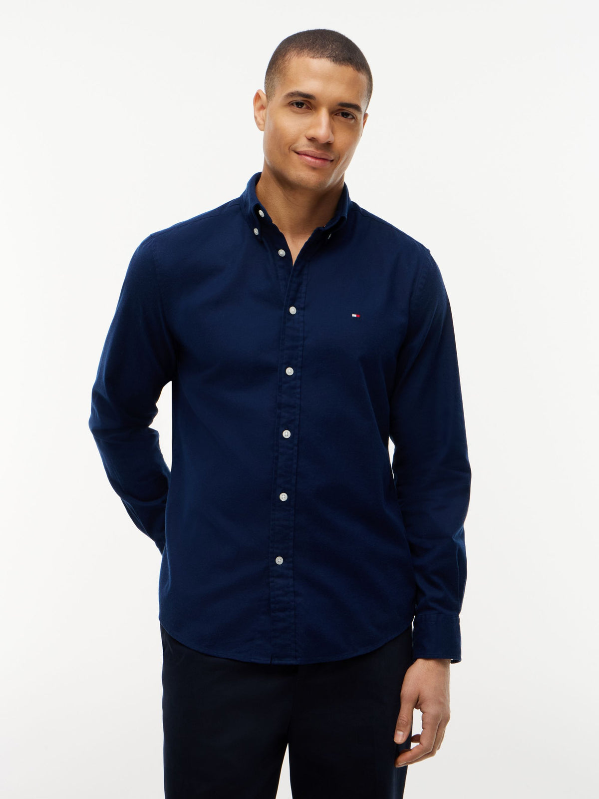 Tommy Hilfiger Flex Flannel Shirt - Carbon Navy MW0MW40469_DCC_alternate1_ay