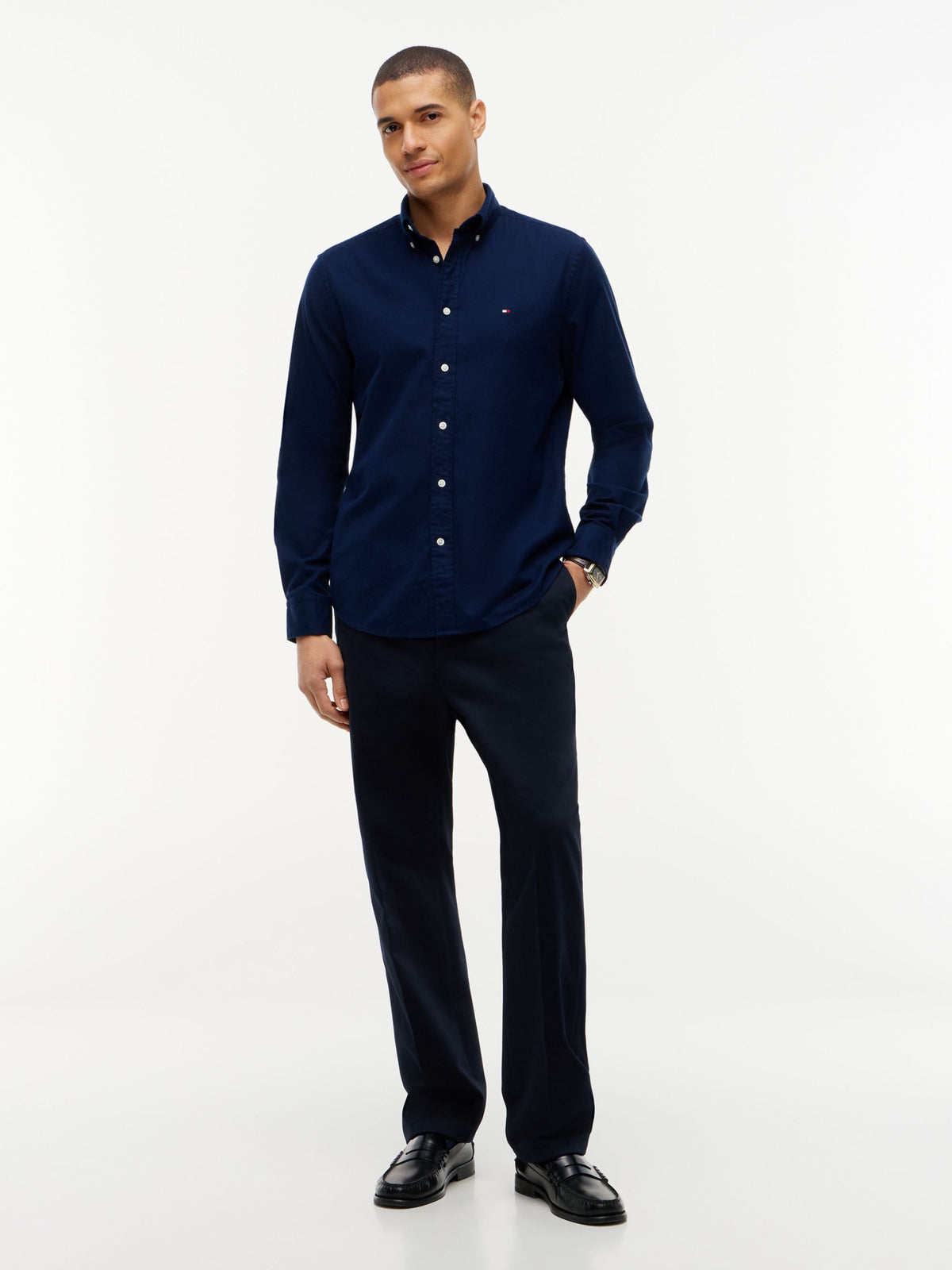 Tommy Hilfiger Flex Flannel Shirt - Carbon Navy MW0MW40469_DCC_alternate2_ay
