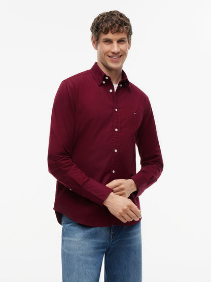 Tommy Hilfiger Flex Flannel Shirt - Burgundy MW0MW40469_VLP_alternate1_ay