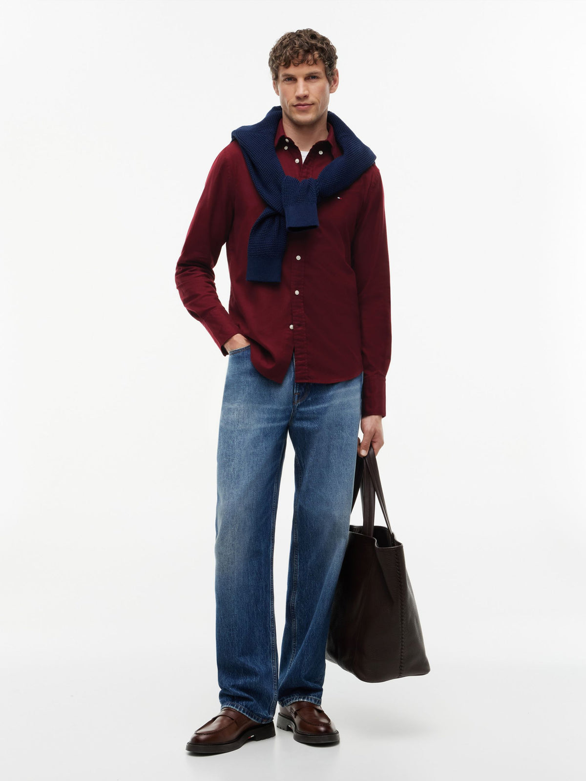 Tommy Hilfiger Flex Flannel Shirt - Burgundy MW0MW40469_VLP_alternate2_ay