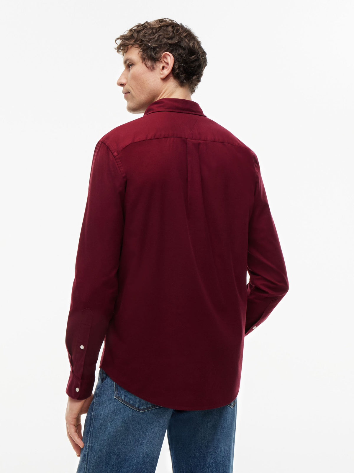 Tommy Hilfiger Flex Flannel Shirt - Burgundy MW0MW40469_VLP_alternate4_ay