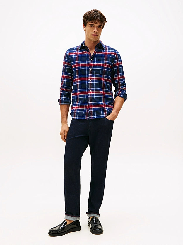 Tommy Hilfiger Regular Fit Tartan Check Shirt - Preppy Navy Check MW0MW40473_0MS_alternate2