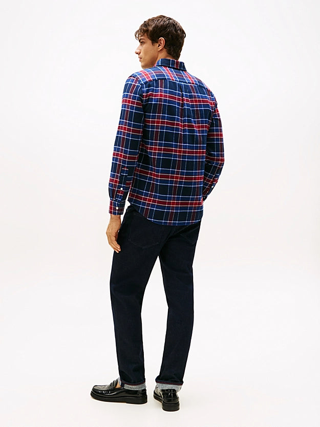 Tommy Hilfiger Regular Fit Tartan Check Shirt - Preppy Navy Check MW0MW40473_0MS_alternate3