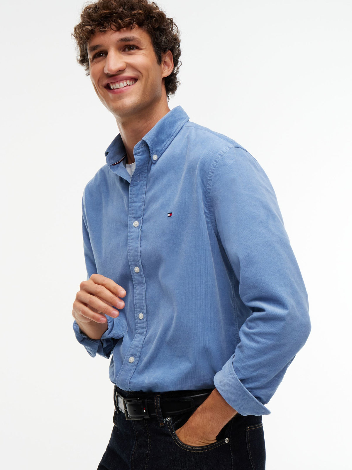 Tommy Hilfiger Corduroy Shirt - Brisk Blue MW0MW40486_C2B_alternate3_ay