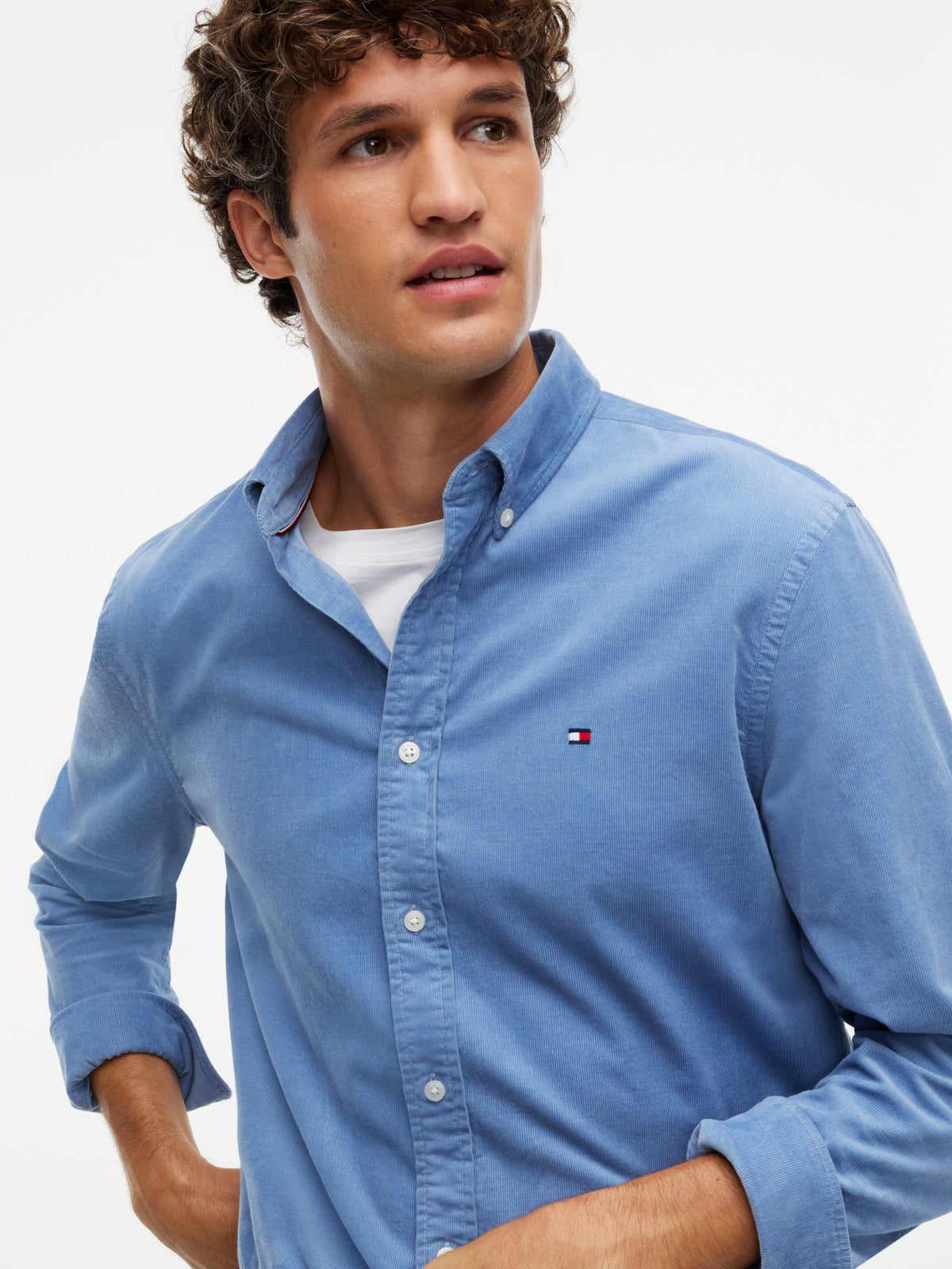 Tommy Hilfiger Corduroy Shirt - Brisk Blue MW0MW40486_C2B_alternate4_ay