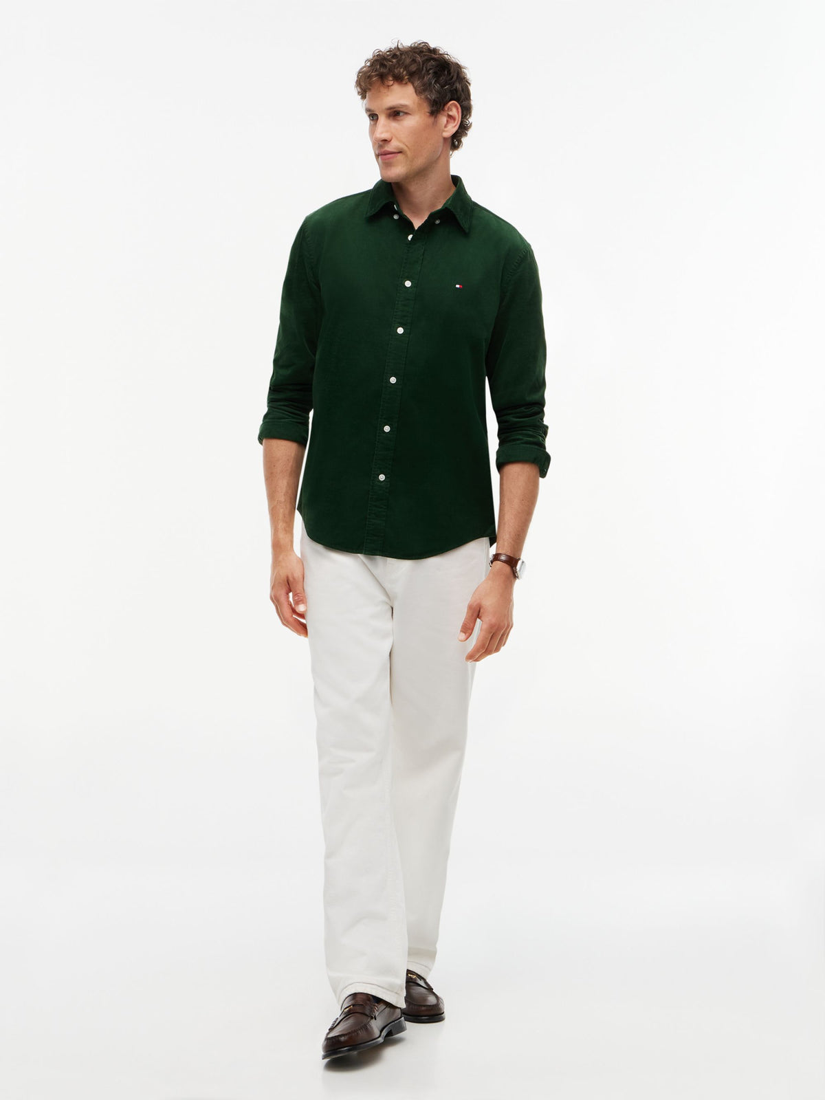 Tommy Hilfiger Corduroy Shirt - Country Green MW0MW40486_L07_alternate2_ay