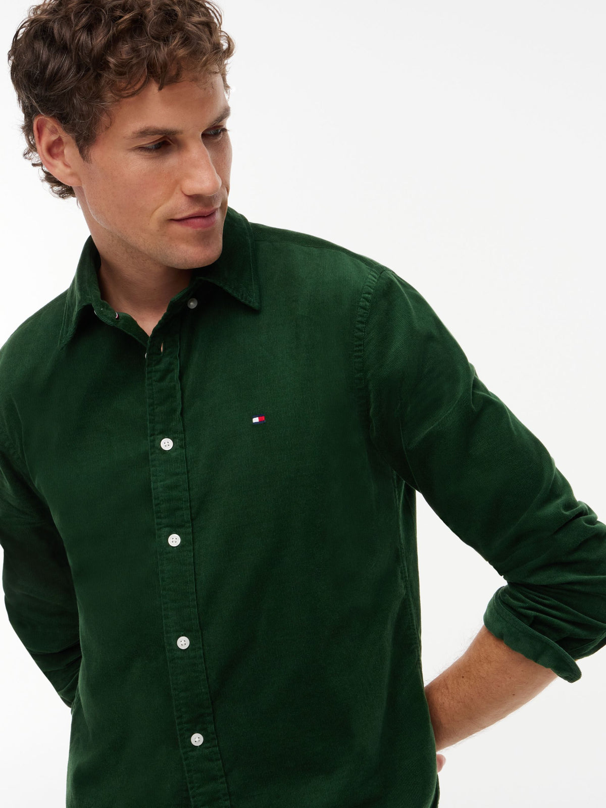 Tommy Hilfiger Corduroy Shirt - Country Green MW0MW40486_L07_alternate3_ay