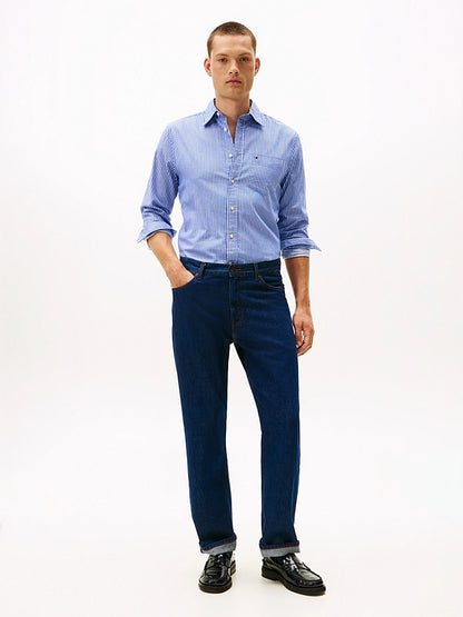 Tommy Hilfiger Regular Fit Stripe Twill Shirt - Wedge Blue Stripe MW0MW40492_0A4_alternate2