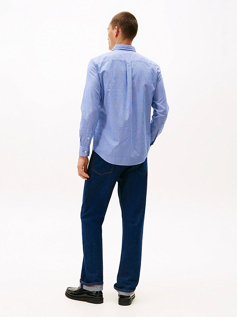 Tommy Hilfiger Regular Fit Stripe Twill Shirt - Wedge Blue Stripe MW0MW40492_0A4_alternate3