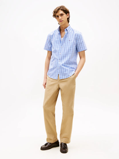 Tommy Hilfiger Americana Check Short Sleeve Shirt - Blue MW0MW40577-0MS-2