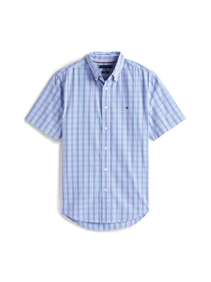 Tommy Hilfiger Americana Check Short Sleeve Shirt - Blue MW0MW40577-0MS-4