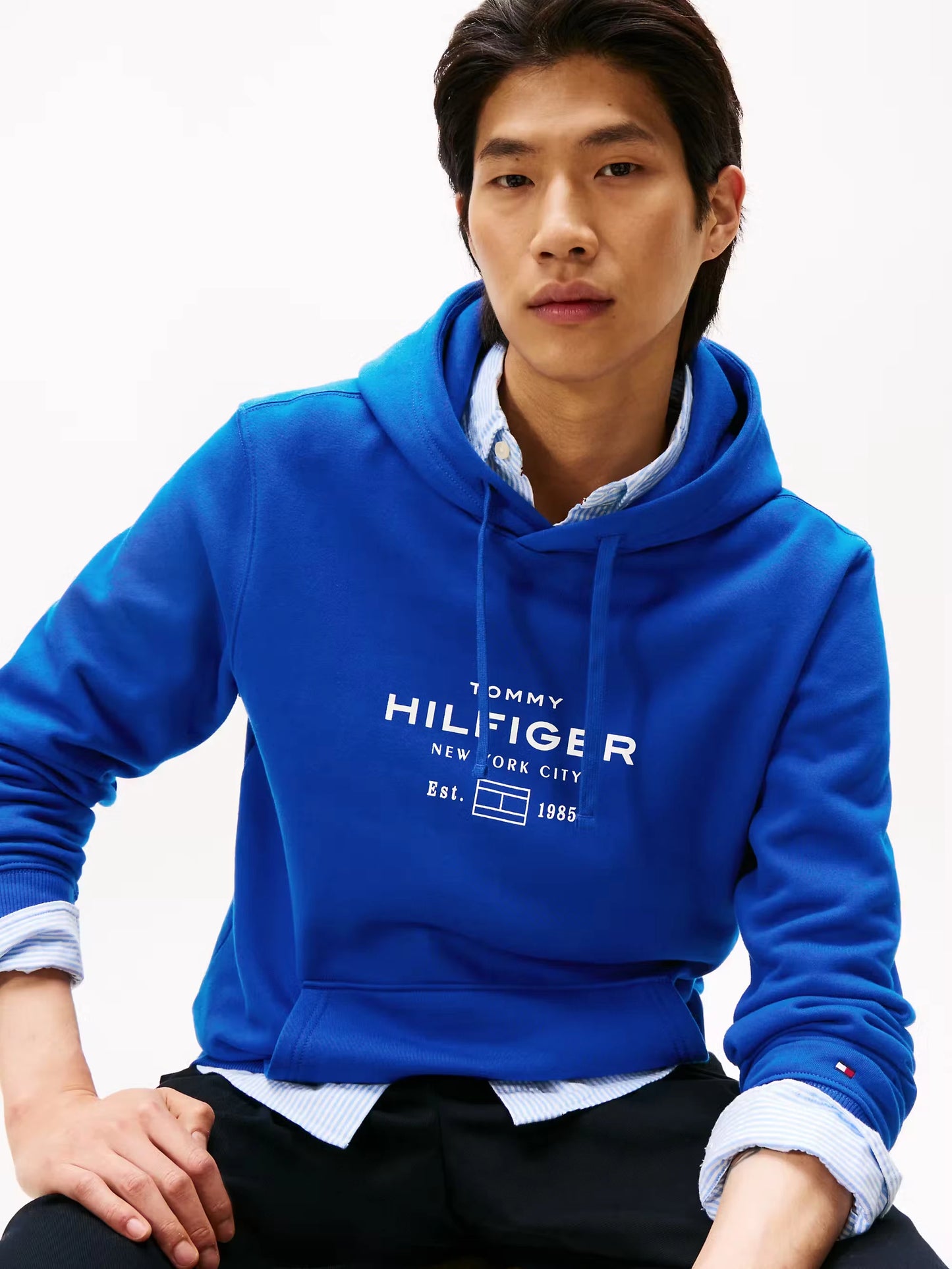 Tommy Hilfiger Oval Graphic Hoodie - Wedge Blue MW0MW40864_D03_alternate1