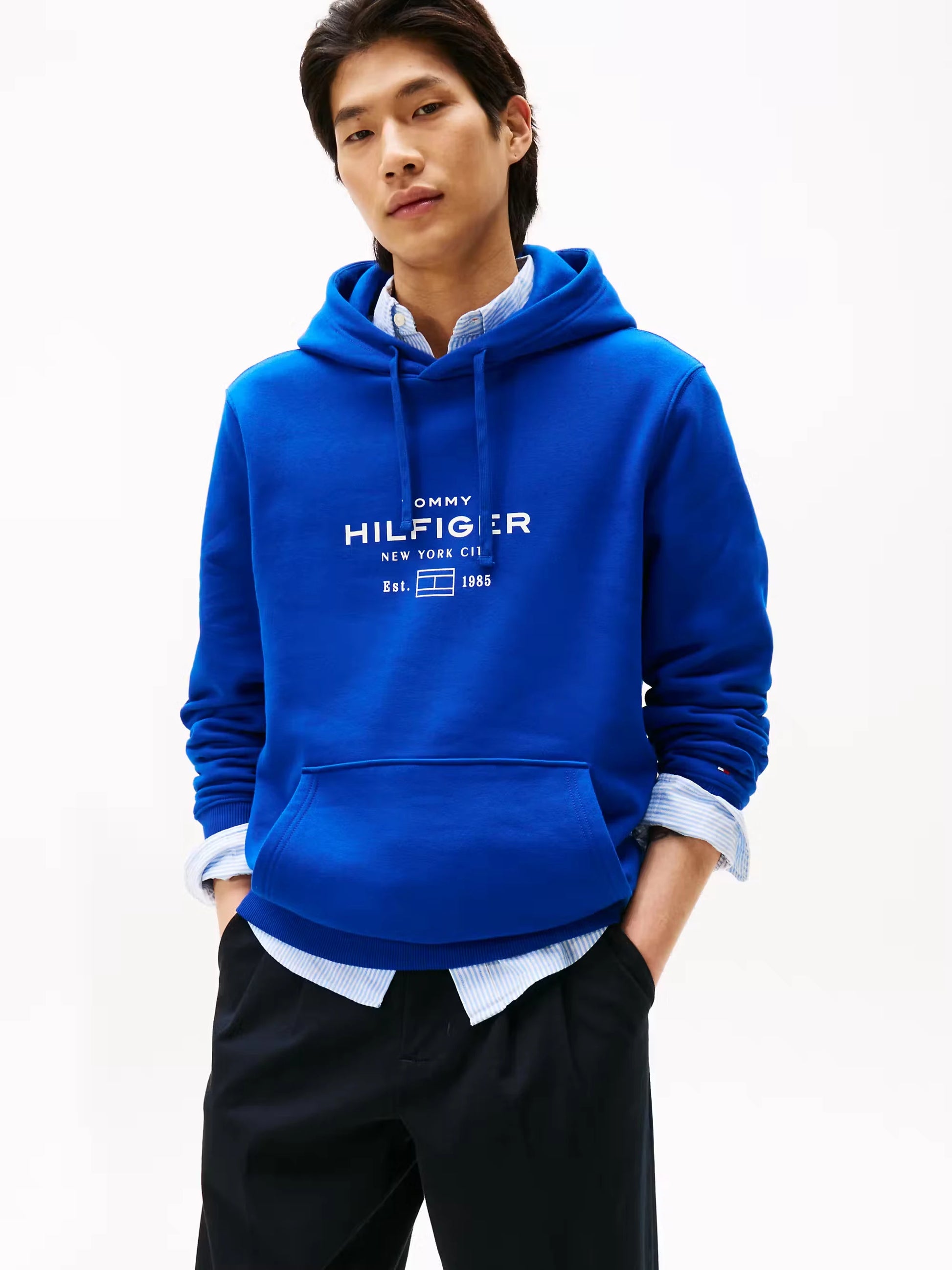 Tommy Hilfiger Oval Graphic Hoodie - Wedge Blue MW0MW40864_D03_main