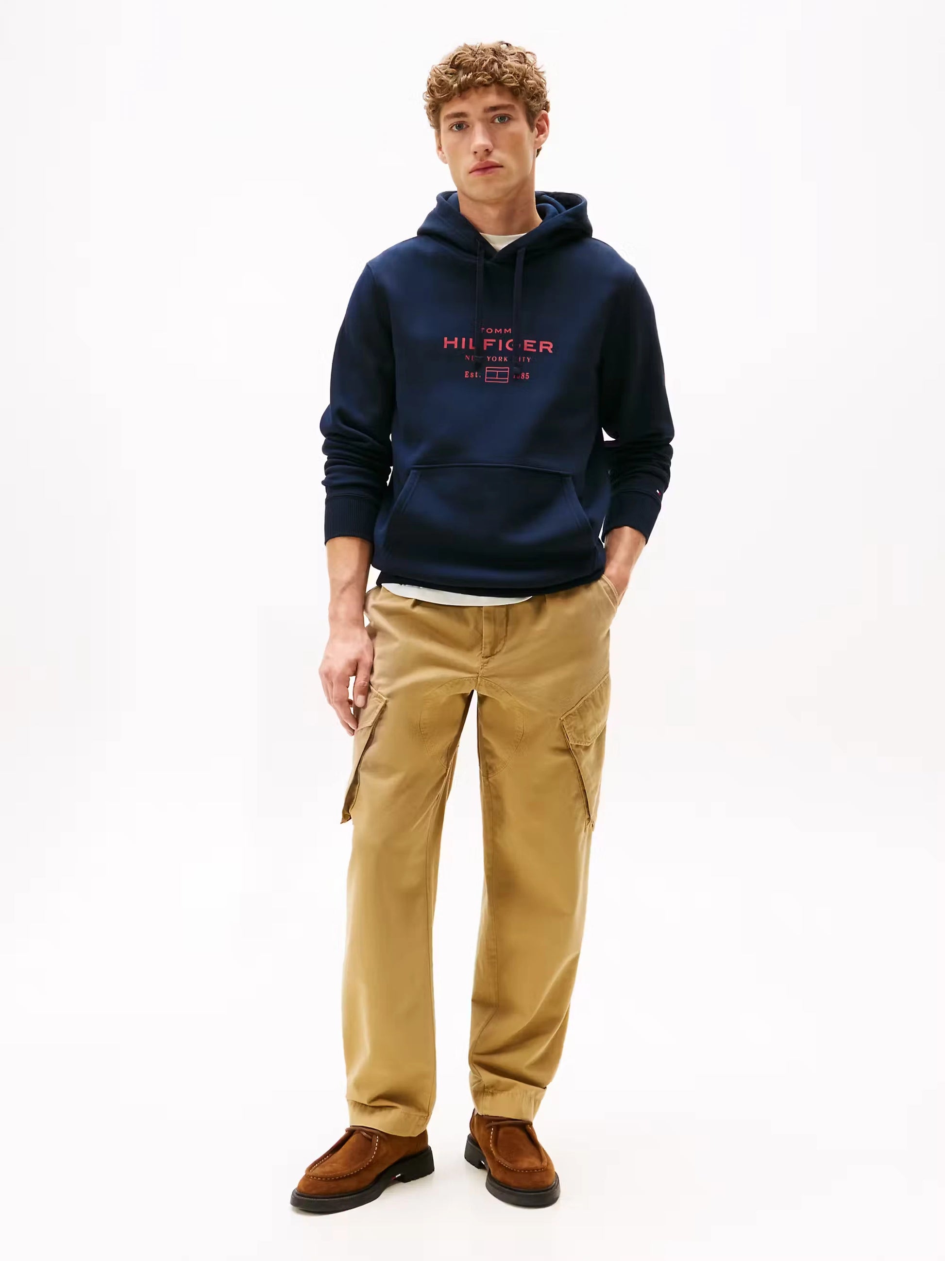 Tommy Hilfiger Oval Graphic Hoodie - Desert Sky MW0MW40864_DW5_alternate2