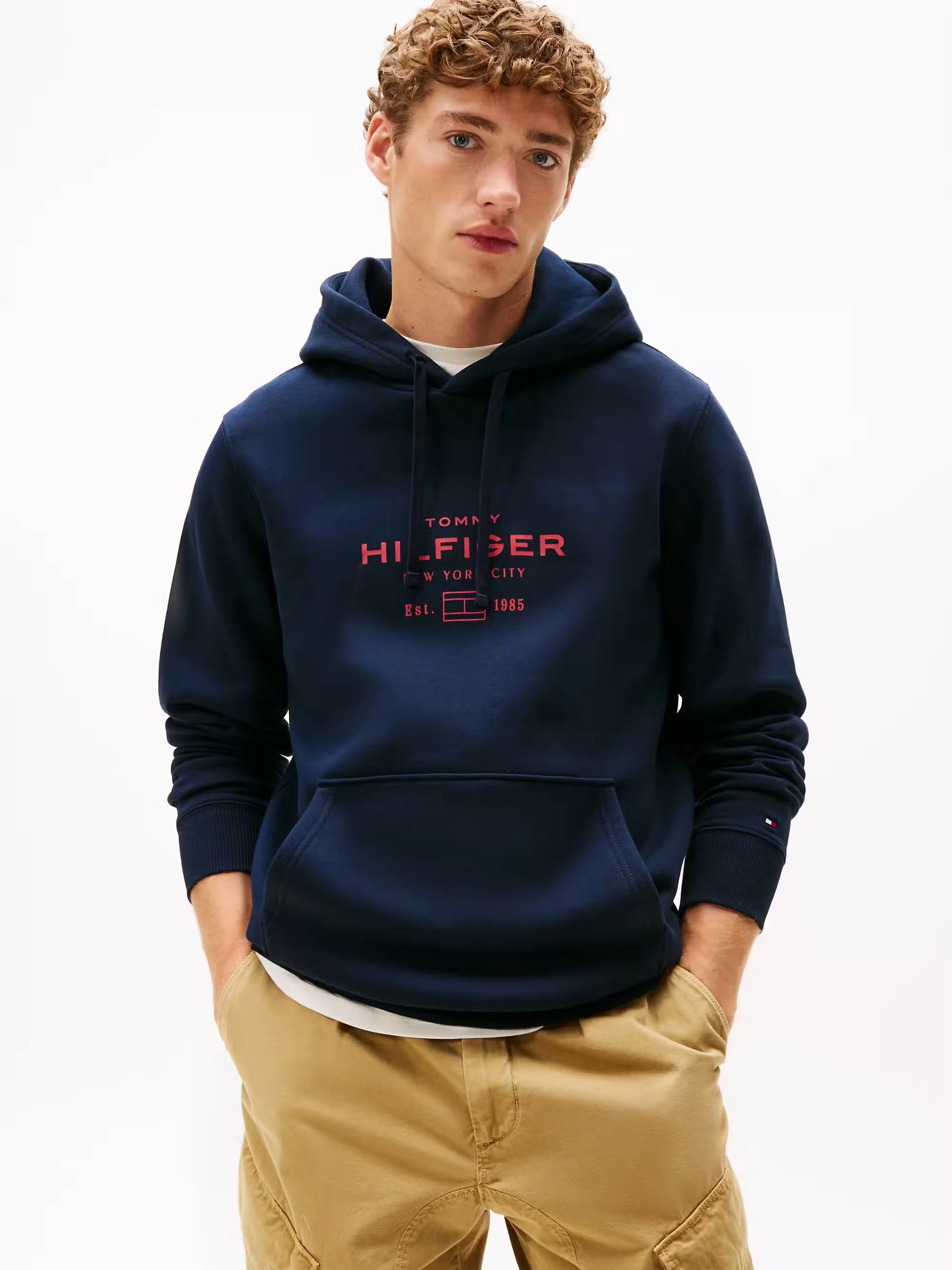 Tommy Hilfiger Oval Graphic Hoodie - Desert Sky MW0MW40864_DW5_main