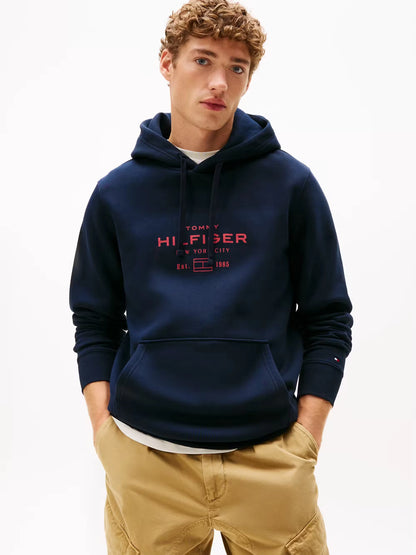Tommy Hilfiger Oval Graphic Hoodie - Desert Sky MW0MW40864_DW5_main