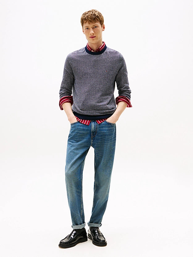 Tommy Hilfiger Herringbone Knit Jumper With Cashmere - Navy MW0MW41319_0A4_alternate2
