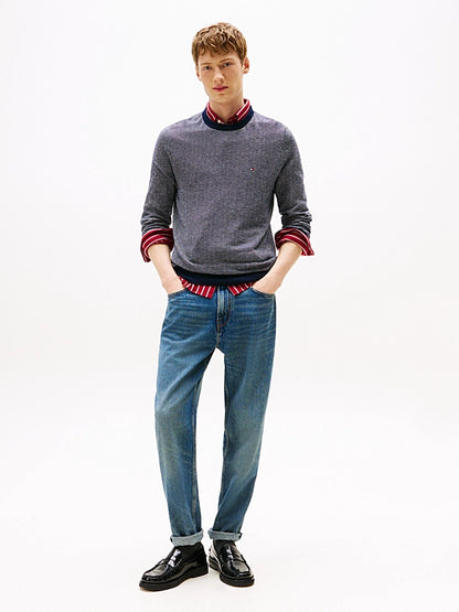 Tommy Hilfiger Herringbone Knit Jumper With Cashmere - Navy MW0MW41319_0A4_alternate2