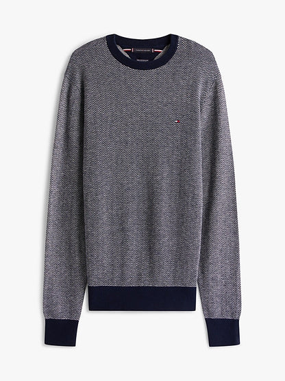 Tommy Hilfiger Herringbone Knit Jumper With Cashmere - Navy MW0MW41319_0A4_alternate4