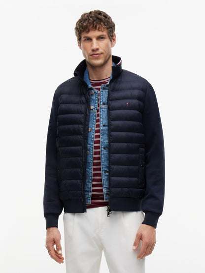 Tommy Hilfiger Mixed Texture Quilted Zip-Thru Sweatshirt - Navy MW0MW41329_DW5_alternate1_ay