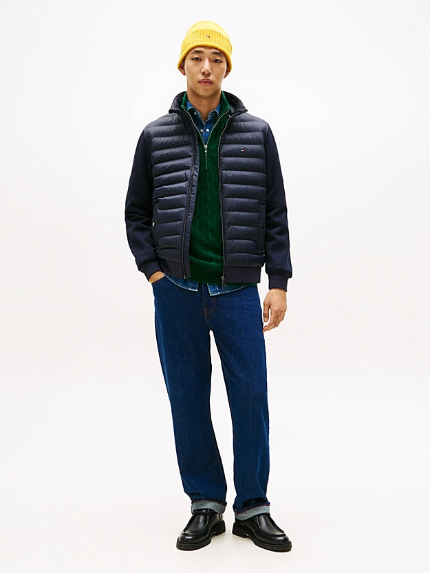 Tommy Hilfiger Mixed Texture Quilted Zip-Thru Sweatshirt - Navy Blue MW0MW41329_DW5_alternate2