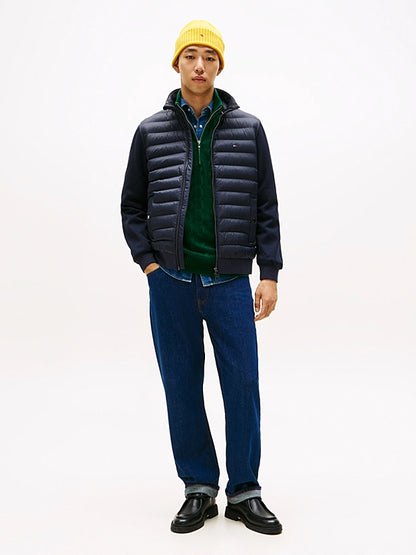 Tommy Hilfiger Mixed Texture Quilted Zip-Thru Sweatshirt - Navy Blue MW0MW41329_DW5_alternate2