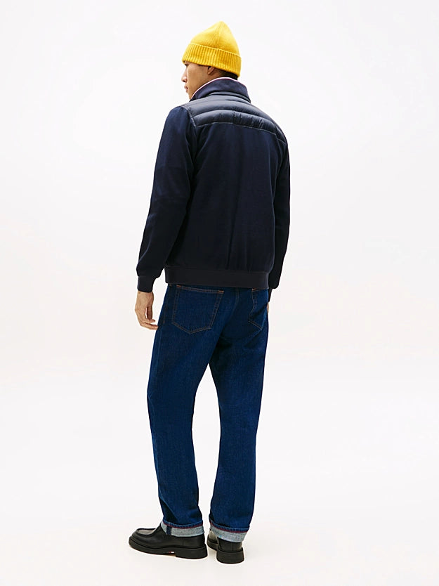 Tommy Hilfiger Mixed Texture Quilted Zip-Thru Sweatshirt - Navy Blue MW0MW41329_DW5_alternate3