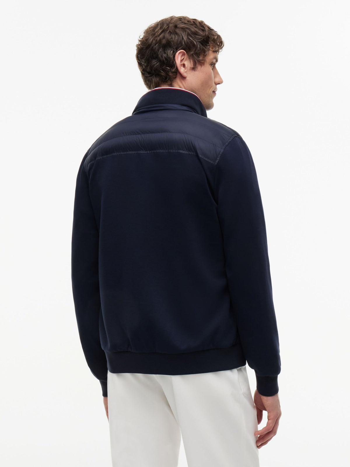 Tommy Hilfiger Mixed Texture Quilted Zip-Thru Sweatshirt - Navy MW0MW41329_DW5_alternate4_ay
