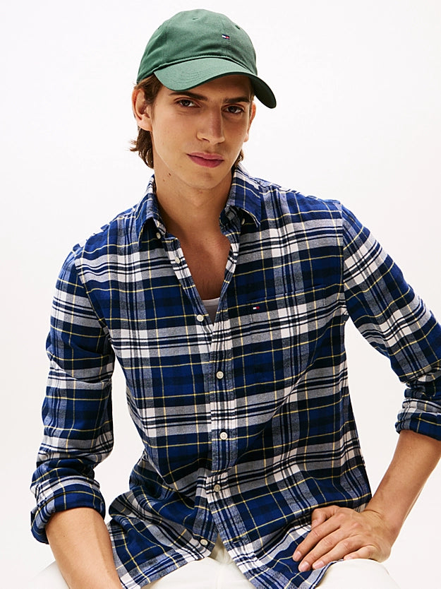 Tommy Hilfiger Regular Fit Tartan Check Flannel Shirt - Preppy Navy Check MW0MW41345_0MS_alternate1