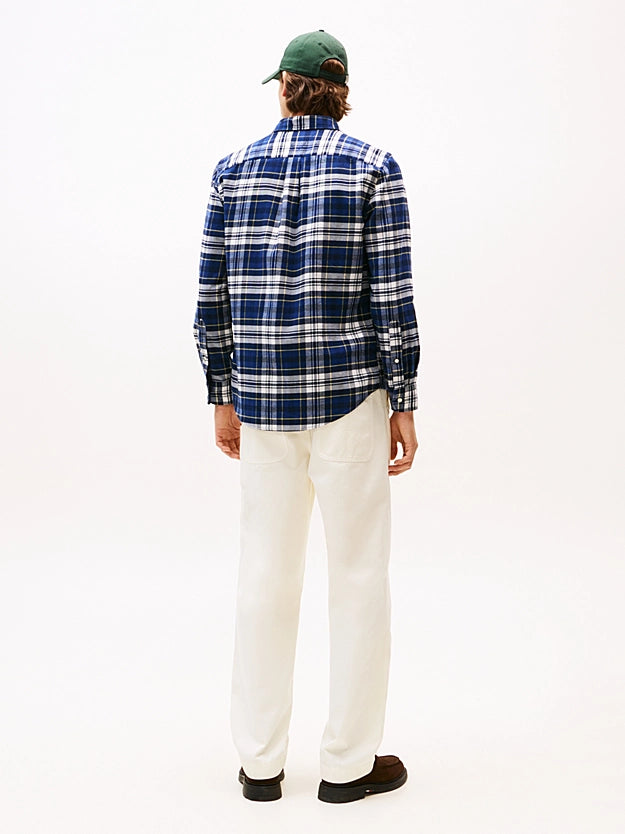 Tommy Hilfiger Regular Fit Tartan Check Flannel Shirt - Preppy Navy Check MW0MW41345_0MS_alternate3