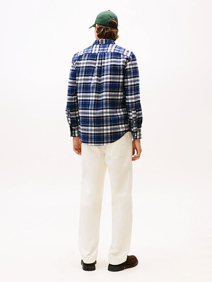 Tommy Hilfiger Regular Fit Tartan Check Flannel Shirt - Preppy Navy Check MW0MW41345_0MS_alternate3