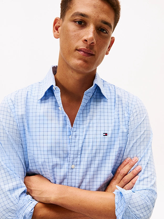 Tommy Hilfiger TH Flex Regular Fit Tattersall Check Shirt - Sweet Blue MW0MW41400_0MT_alternate1