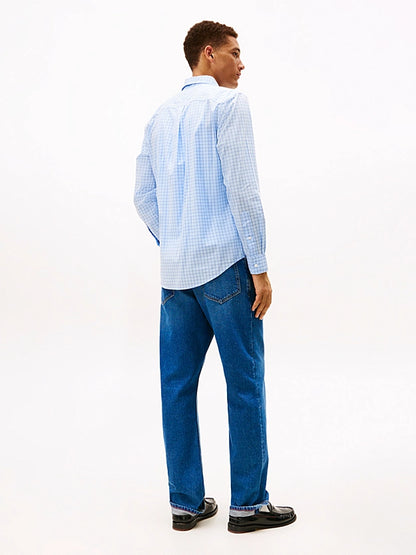 Tommy Hilfiger TH Flex Regular Fit Tattersall Check Shirt - Sweet Blue MW0MW41400_0MT_alternate3