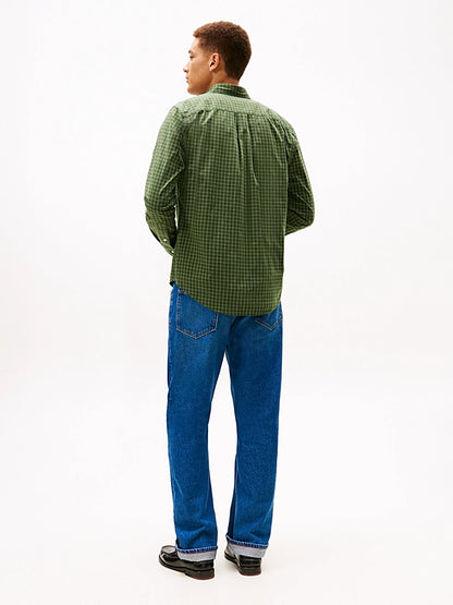 Tommy Hilfiger TH Flex Regular Fit Tattersall Check Shirt - Mountain Pine MW0MW41400_0N1_alternate3