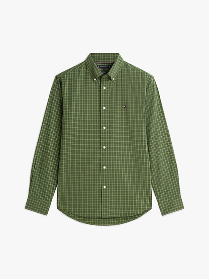 Tommy Hilfiger TH Flex Regular Fit Tattersall Check Shirt - Mountain Pine MW0MW41400_0N1_alternate4