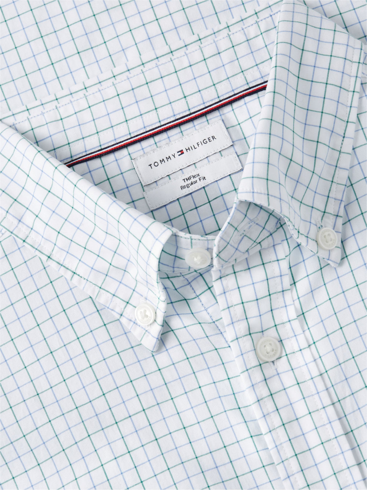 Tommy Hilfiger TH Flex Regular Fit Tattersall Check Shirt - Green MW0MW41400_0N2_alternate5_ay