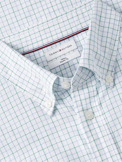 Tommy Hilfiger TH Flex Regular Fit Tattersall Check Shirt - Green MW0MW41400_0N2_alternate5_ay