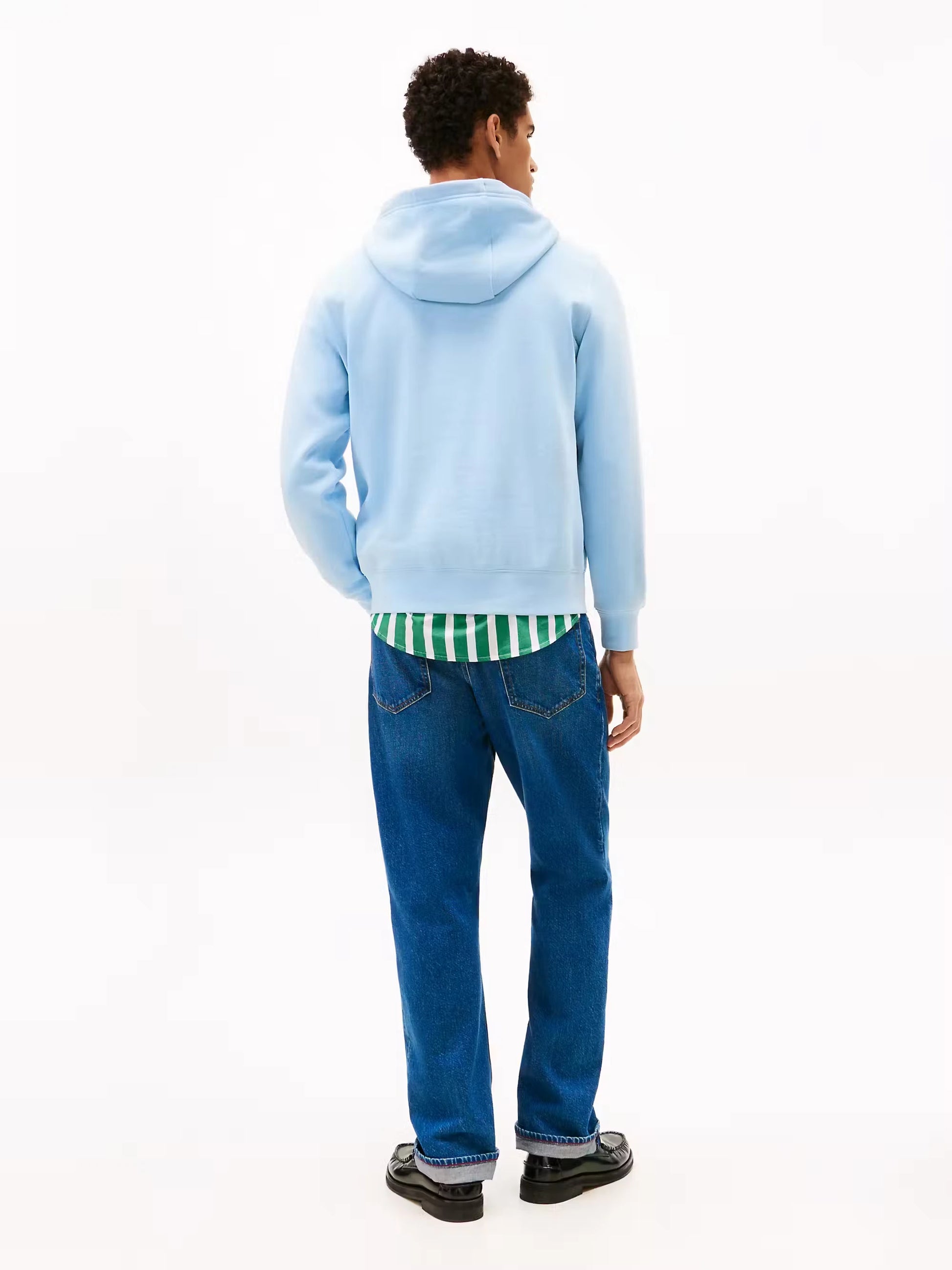 Tommy Hilfiger Brand Love Small Hilfiger Hoodie - Well Water MW0MW41429_C1Y_alternate3