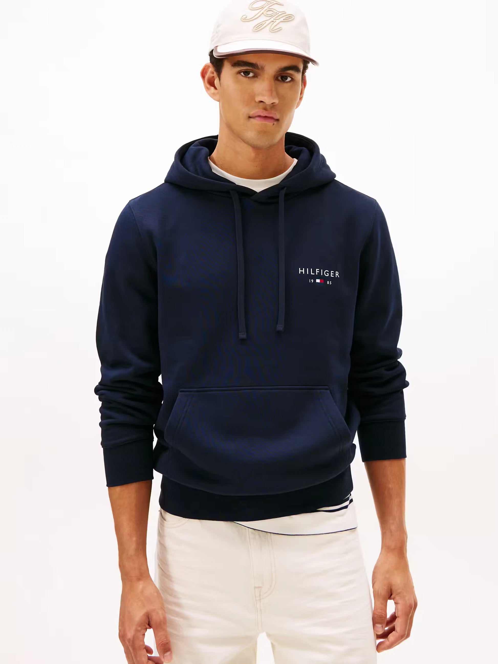 Tommy Hilfiger Brand Love Small Hilfiger Hoodie - Desert Sky MW0MW41429_DW5_main