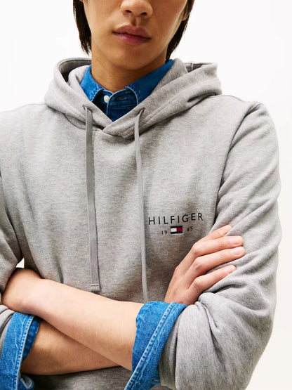 Tommy Hilfiger Brand Love Small Hilfiger Hoodie - Medium Grey Heather MW0MW41429_P91_alternate2_ay