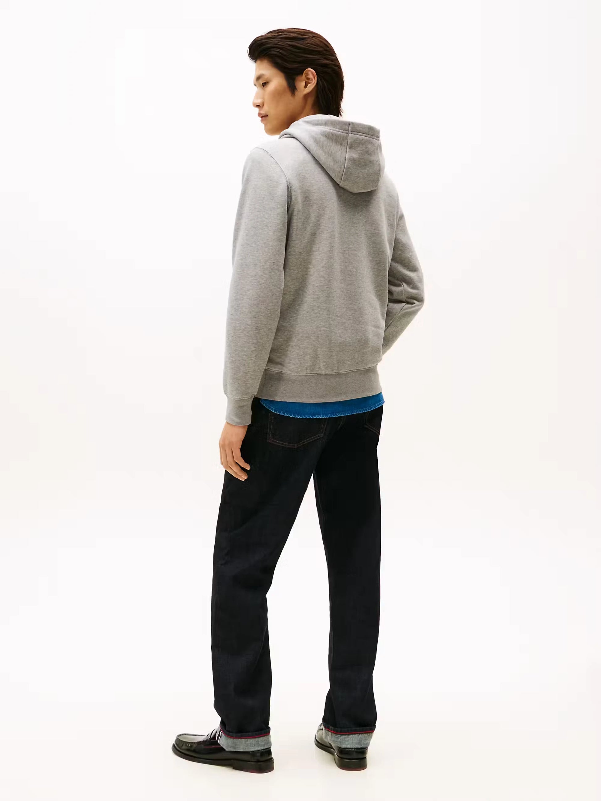 Tommy Hilfiger Brand Love Small Hilfiger Hoodie - Medium Grey Heather MW0MW41429_P91_alternate4_ay