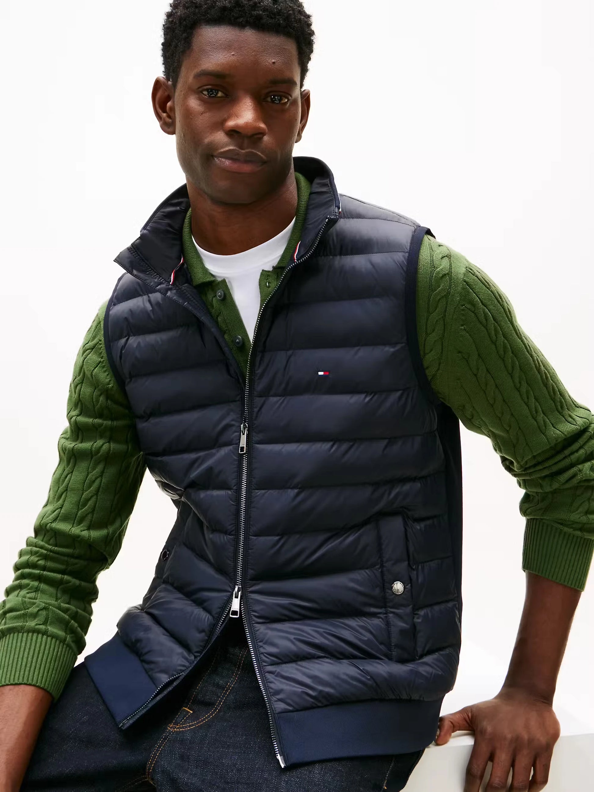 Tommy Hilfiger Mix Media Ess Rwb Vest - Desert Sky MW0MW41441_DW5_alternate1