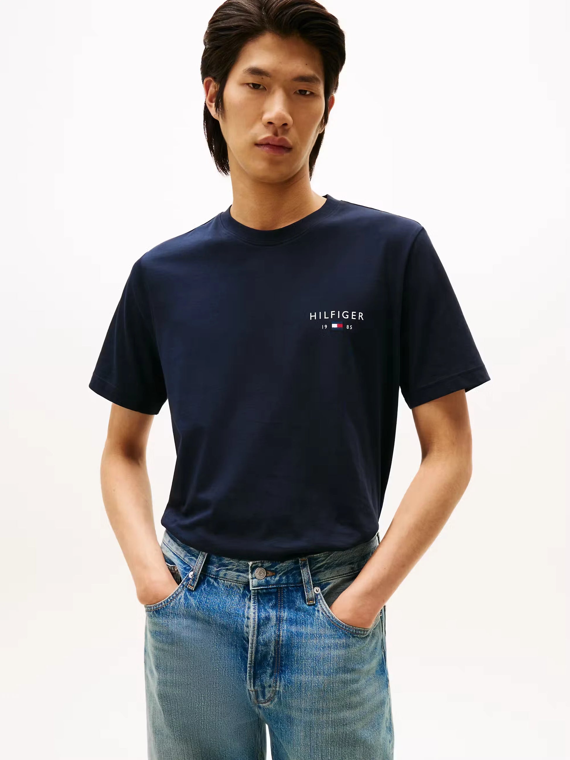 Tommy Hilfiger Brand Love Small Hilfiger Tee - Desert Sky MW0MW41456_DW5_main