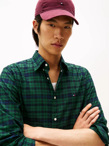 Tommy Hilfiger Mercerized Blackwatch Regular Fit Shirt - Preppy Navy MW0MW41493_0MS_alternate1