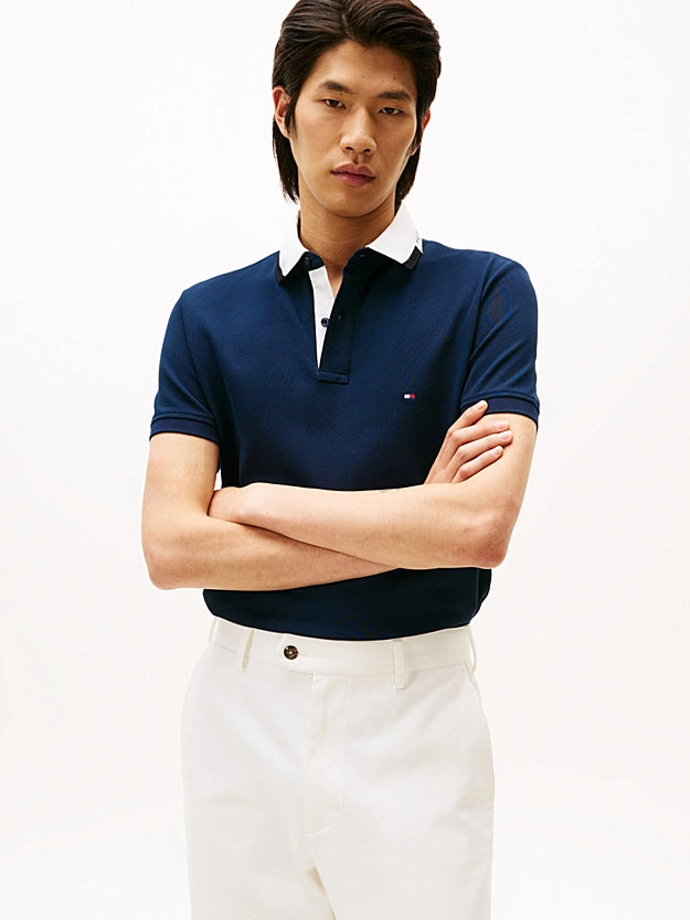Tommy Hilfiger Regular Fit Collar Embroidery Polo Shirt - Dark Blue MW0MW41605_C1G_main