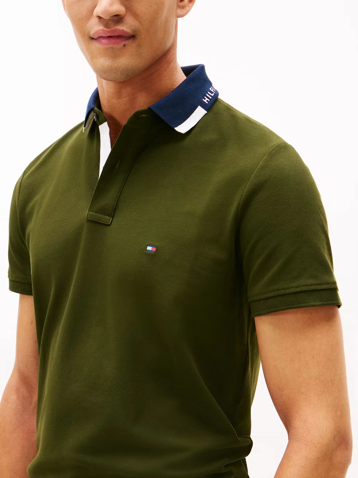 Tommy Hilfiger Regular Fit Collar Embroidery Polo Shirt - Arctic Spruce MW0MW41605_M1Q_alternate1