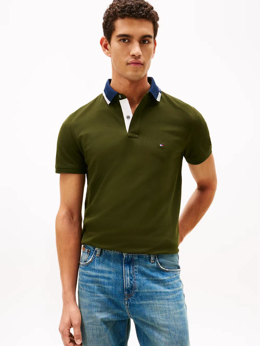 Tommy Hilfiger Regular Fit Collar Embroidery Polo Shirt - Arctic Spruce MW0MW41605_M1Q_main
