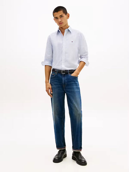 Tommy Hilfiger Flex Poplin Fake Solid Rf Shirt - Bold Blue MW0MW41711_C7L_alternate3_ay