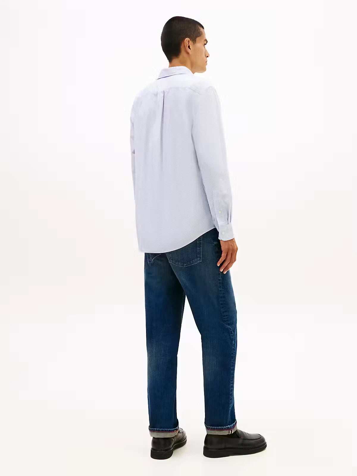 Tommy Hilfiger Flex Poplin Fake Solid Rf Shirt - Bold Blue MW0MW41711_C7L_alternate4_ay